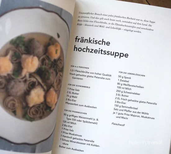 Nanettes Kochbuch Rezept fuer fraenkische hochzeitssuppe